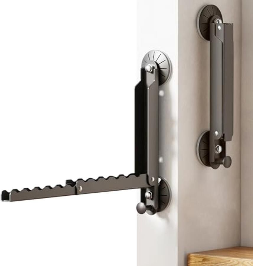 Inklapbare Deurkapstok met Zuignap en Haken Ruimtebesparend en Eenvoudig te Installeren