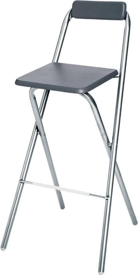 Inklapbare grijze Louna barstoel met interieurontwerper Barkruk