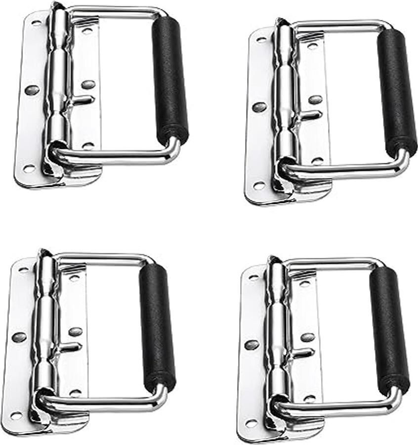 Inklapbare Handgreep voor Koffers en Gereedschapskisten Roestvrij Staal 4 stuks 110mm