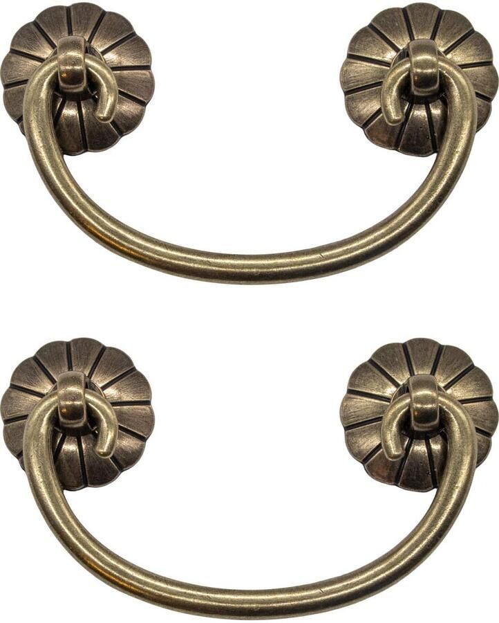 Inklapbare handgrepen antiek brons set van 2