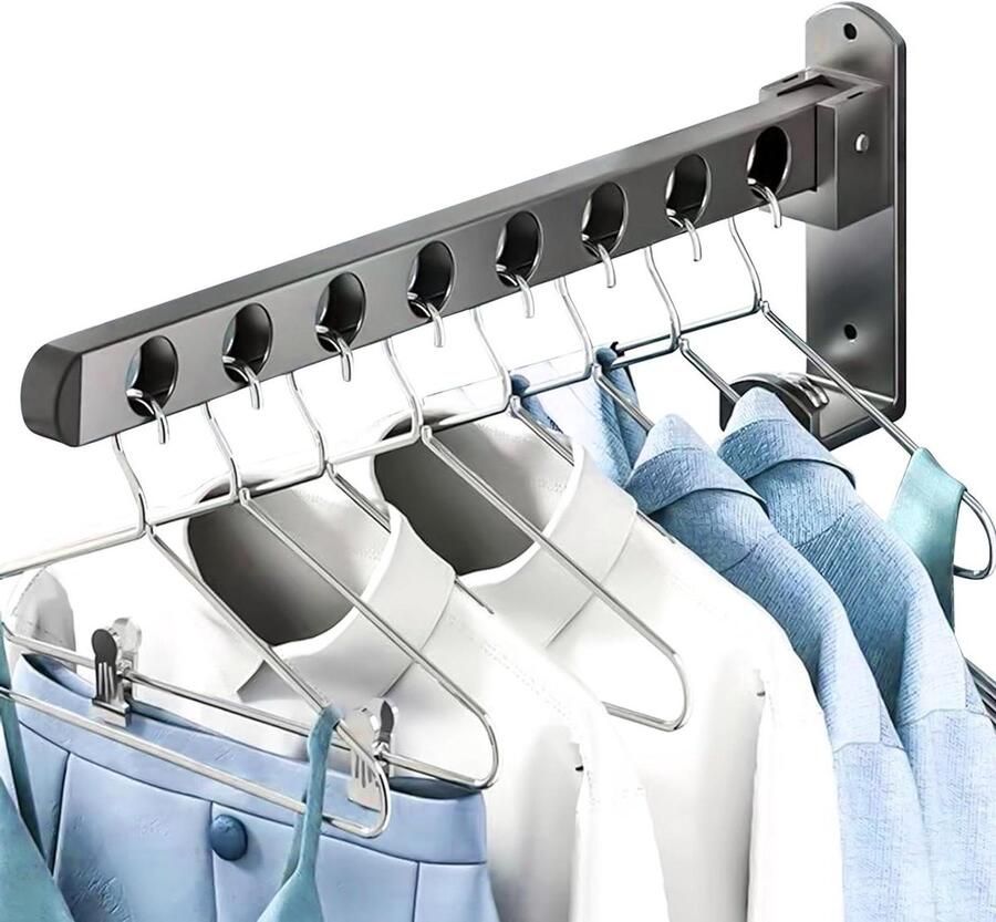 Inklapbare kledinghaken grijs mat Wandkapstok wandhaak inklapbaar voor balkon wasruimte badkamer