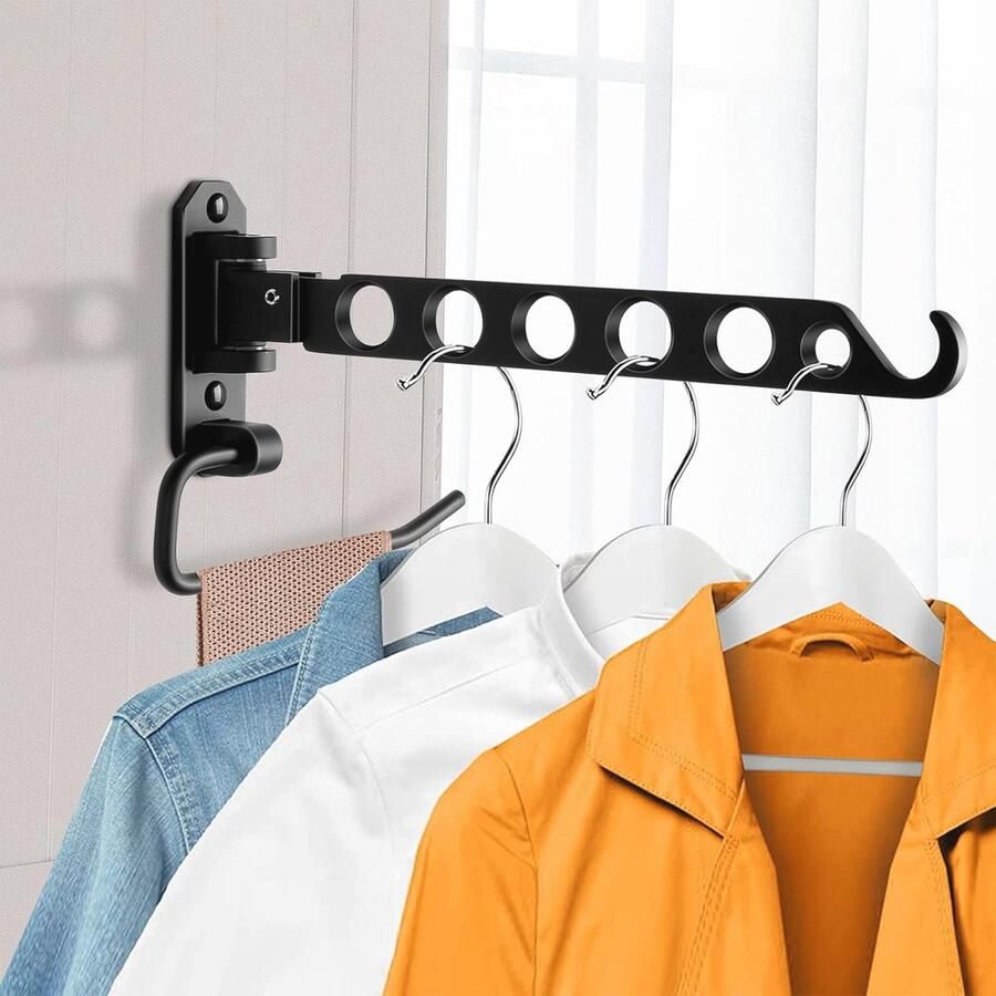 Inklapbare Kledinghaken voor Wand Ruimtebesparend Wandrek voor Kleding Badkamer en Balkon Multifunctioneel Design