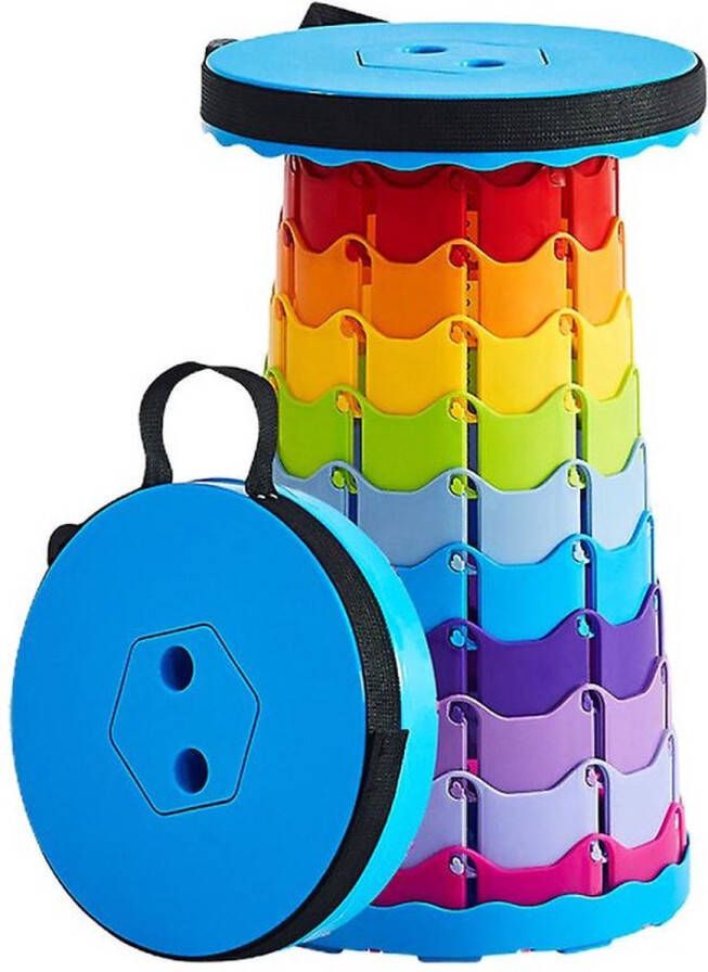 Inklapbare Kruk Instelbare Hoogte Camping Kruk Tot 45cm Viskruk Opvouwbaar KIDS Regenboog
