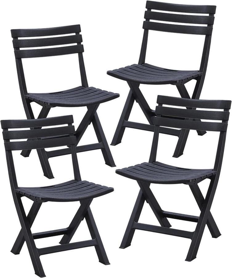 Inklapbare kunststof klapstoelen set van 4 Ideaal voor binnen en buiten!