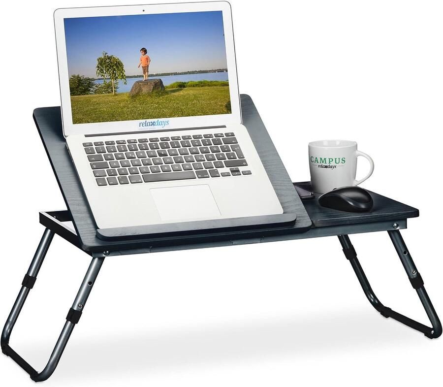 Inklapbare laptoptafel voor op bed Verstelbare hoogte en kantelbaar plateau