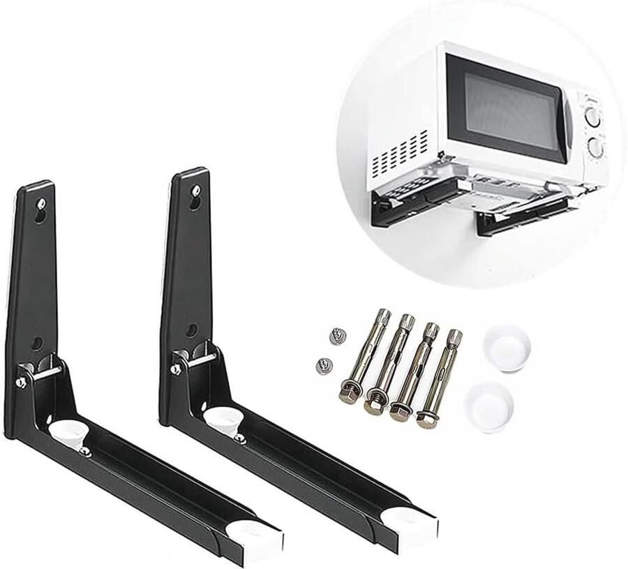 Inklapbare Magnetronhouder van Roestvrij Staal Wandrek voor Oven en Magnetron Uittrekbaar en Ruimtebesparend