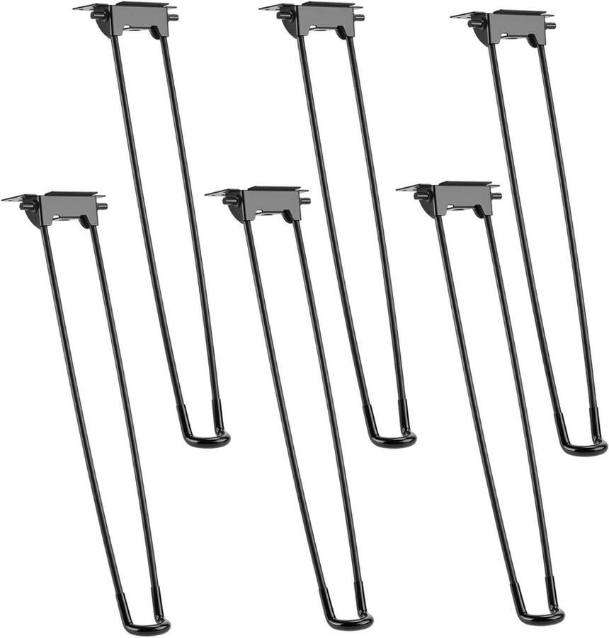 Inklapbare metalen tafelpoten 43 cm met beschermende poten voor salontafel laptop nachtkastje set van 4