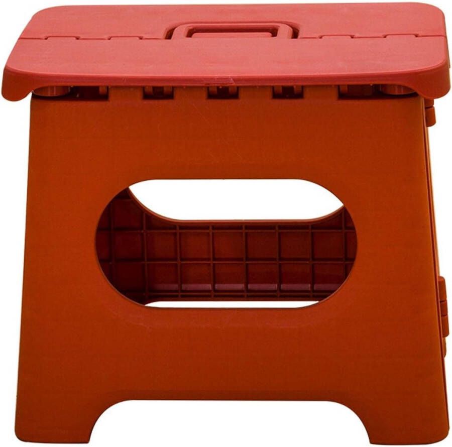 Inklapbare opstapkruk 21 6 cm hoog robuuste opstapkruk voor volwassenen en kinderen antislip inklapbare keukenkruk van kunststof met handvat (rood maat: L)