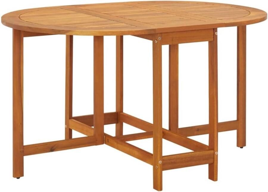 Inklapbare Ovale Tuintafel van Acaciahout Duurzame Eettafel voor Buiten