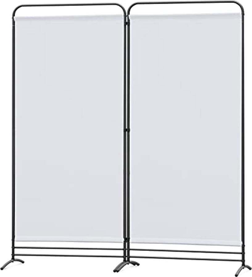 Inklapbare Paravent 2-delig Scheidingswand voor Ruimteverdeling en Privacy 162 x 180 cm Wit