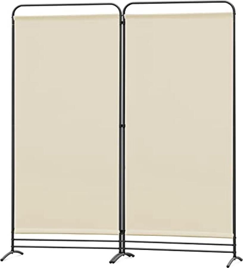 Inklapbare Paravent Beige Vrijstaande Scheidingswand voor Privacy