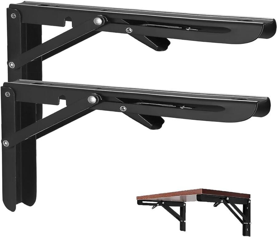 Inklapbare Plankhouders Ruimtebesparend Set van 2 Roestvrij staal