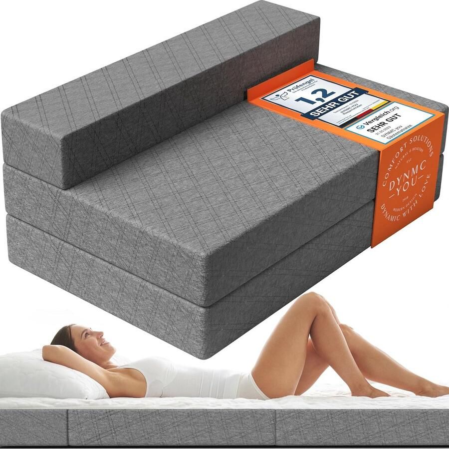 Inklapbare Slaapbank 140 x 200 cm 3-in-1 Logeerbed en Opvouwbare Matras voor Comfortabel Slapen