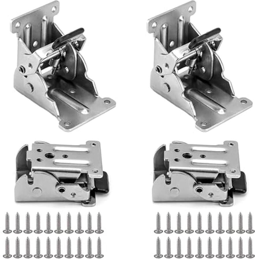 Inklapbare Tafelpoten Scharnieren Set van 4 met Vergrendeling voor Extra Veiligheid