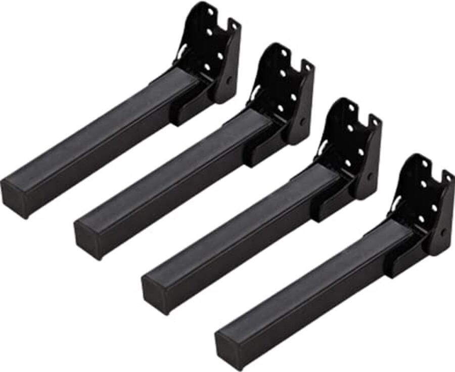 Inklapbare tafelpoten van roestvrij staal 4 stuks hoogte verstelbaar zwart