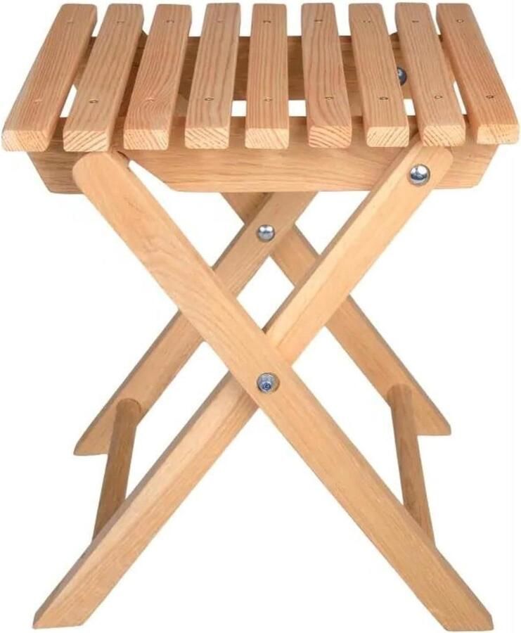 Inklapbare voetenbank houten kruk zonder rugleuning Badkamerkruk 36 x 30 x 31 cm