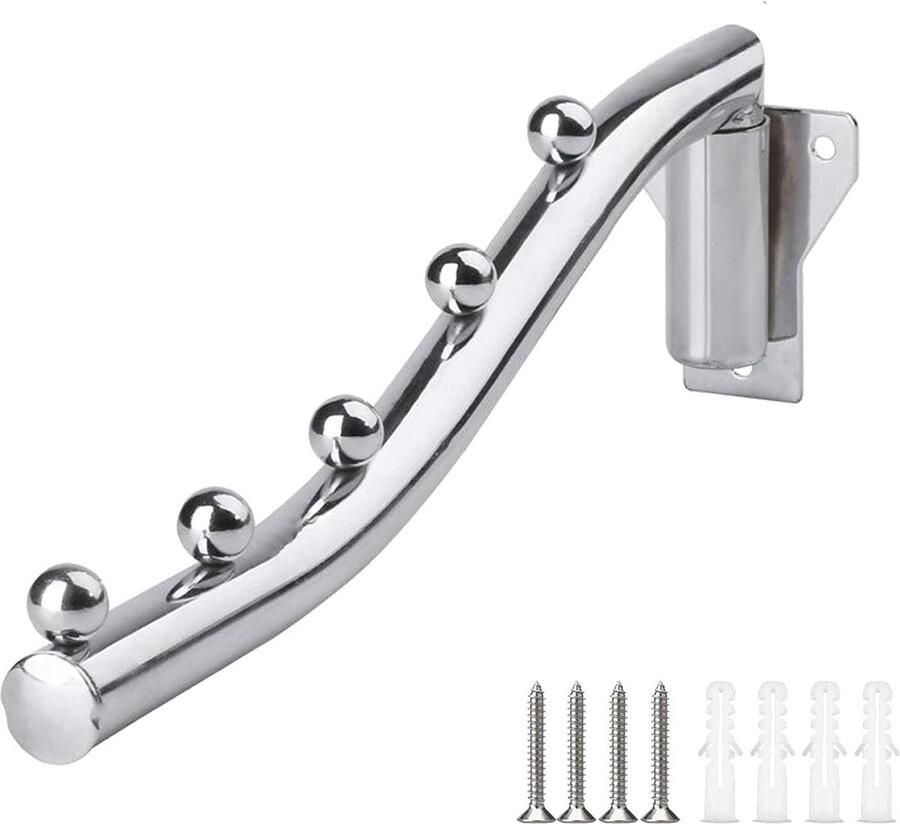 Inklapbare Wandkleerhangerhouder Stalen kledingrek Voor badkamer slaapkamer woonkamer