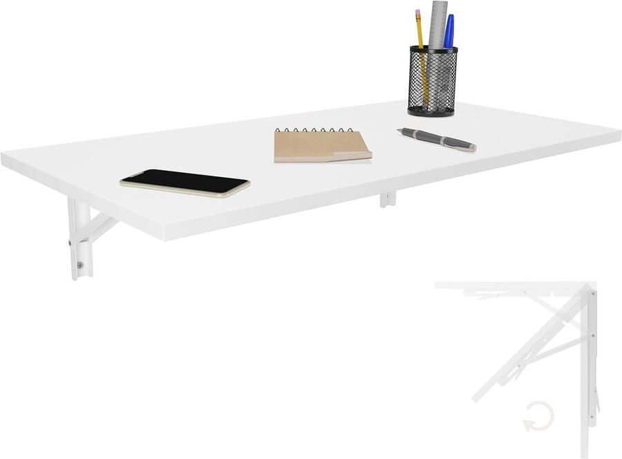 Inklapbare wandtafel multifunctioneel 1 stuk wit 80x40 cm