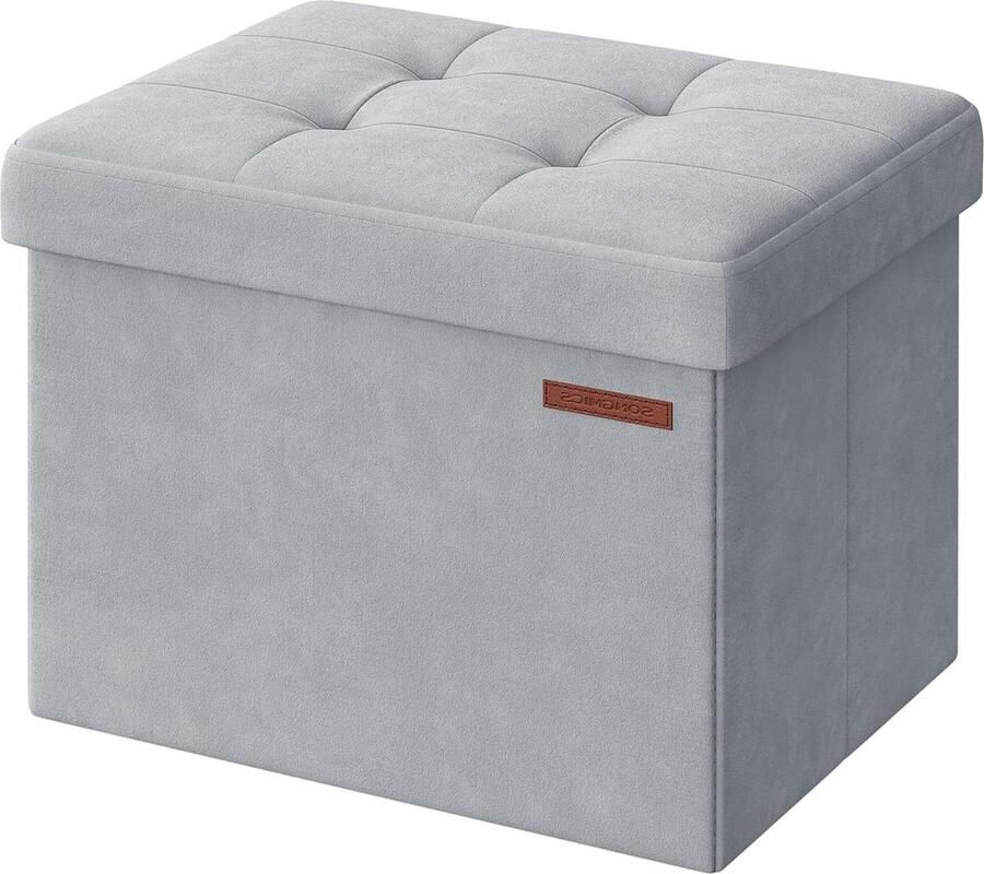 Inklapbare zitbank met opbergruimte en deksel 31 x 41 x 31 cm Duifgrijs - Foto 2