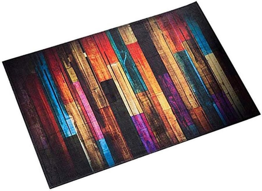 Inovra Plus Antislip Badmat Vloerkleed Tapijt Keukenloper 40 x 60 cm met Kleurrijke Strepen Sneldrogend voor Badkamer en Keuken