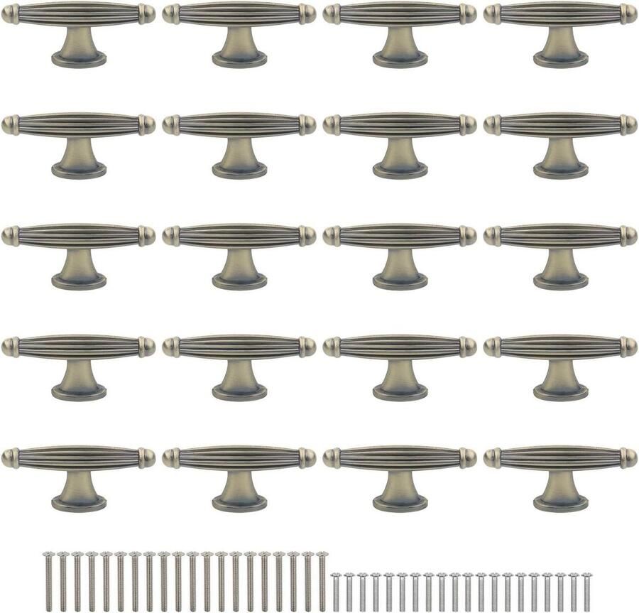 Inovra Plus Enkele gat handvat kast deurklink zinklegering brons 69mm lengte (Pack van 20) Duurzaam en stijlvol设计 geschikt voor keukenkasten