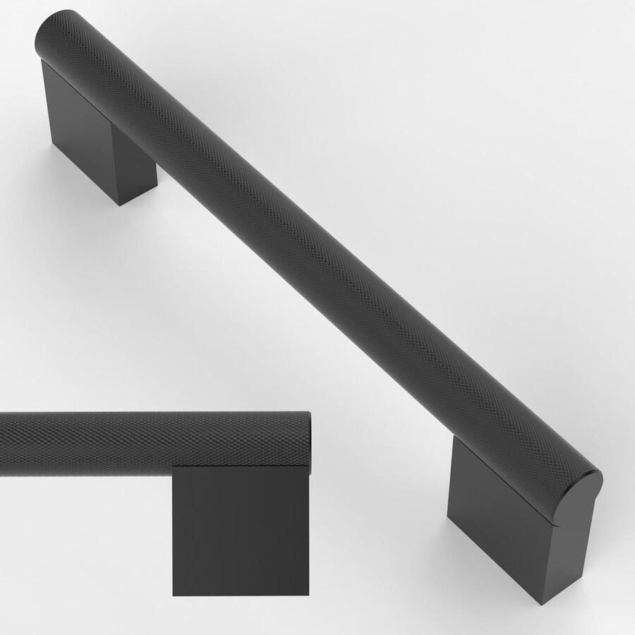 Inovra Plus Gekartelde kastgrepen 10 stuks zwart gatafstand 128 mm keuken en commode ladenrekken