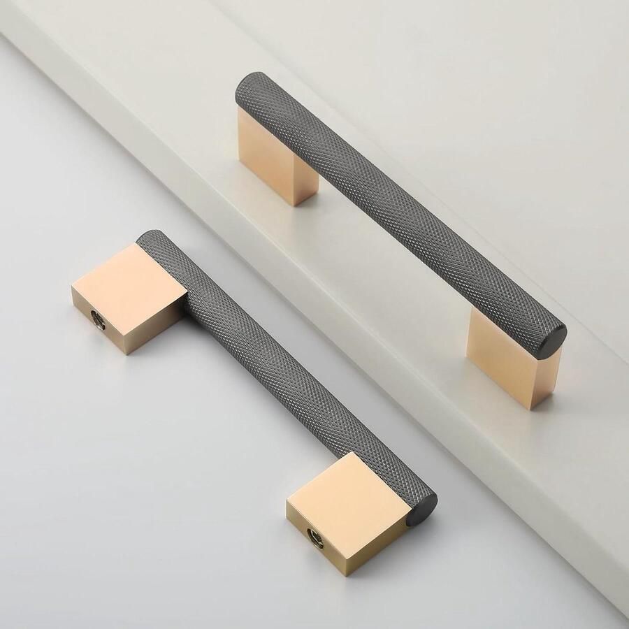 Inovra Plus Gekartelde kastgrepen goudgrijs voor meubels 96 mm gatafstand deurgrepen keuken vintage handgrepen commode kast 10 stuks