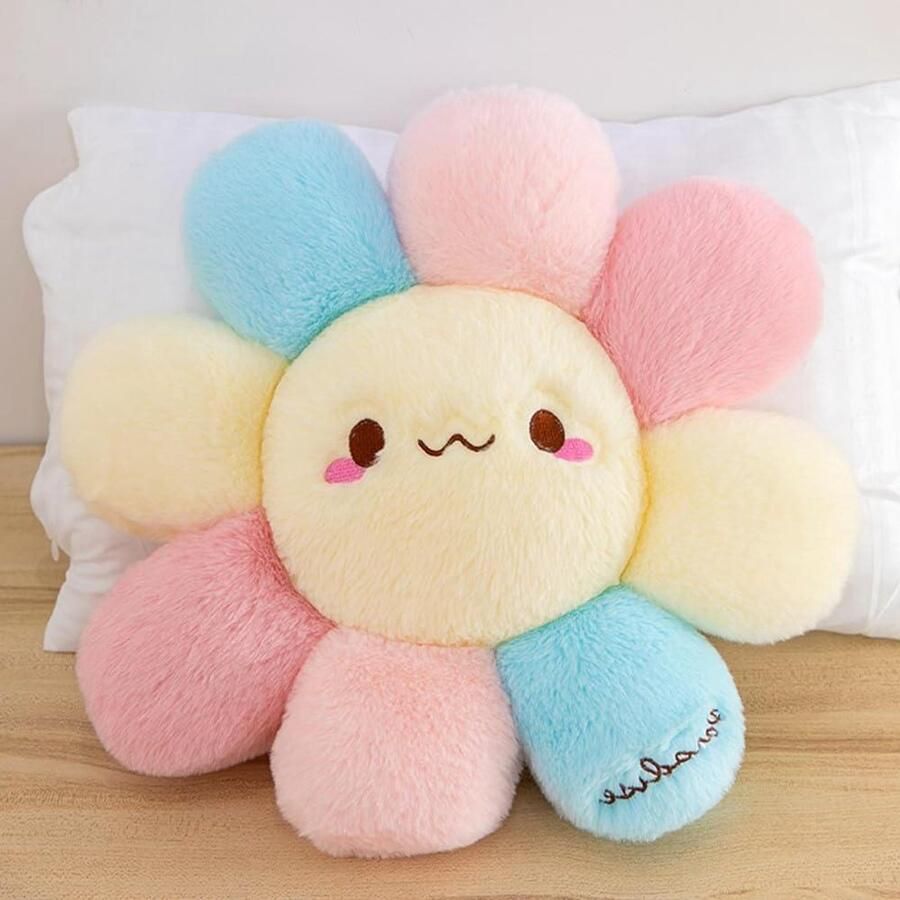 Inovra Plus Glimlach Madeliefje Bloemkussen Sierkussen Voor Bed Bank (56 cm) Kleurrijke Zon Bloem Vloerkussen met Esthetisch Design