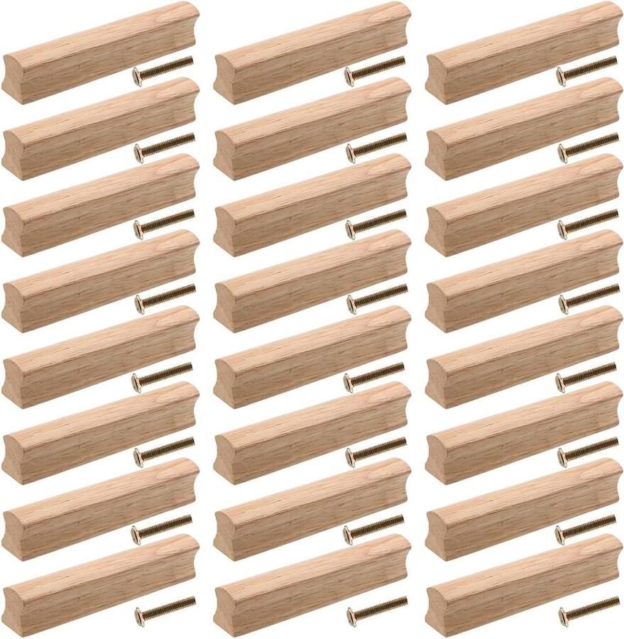 Inovra Plus Houten Meubelgrepen 130 mm Stanggreep Set van 24 stuks Inclusief Schroeven Handgrepen voor Deuren Laden Kasten Voor Kantoren Keukens en Meubeldecoratie