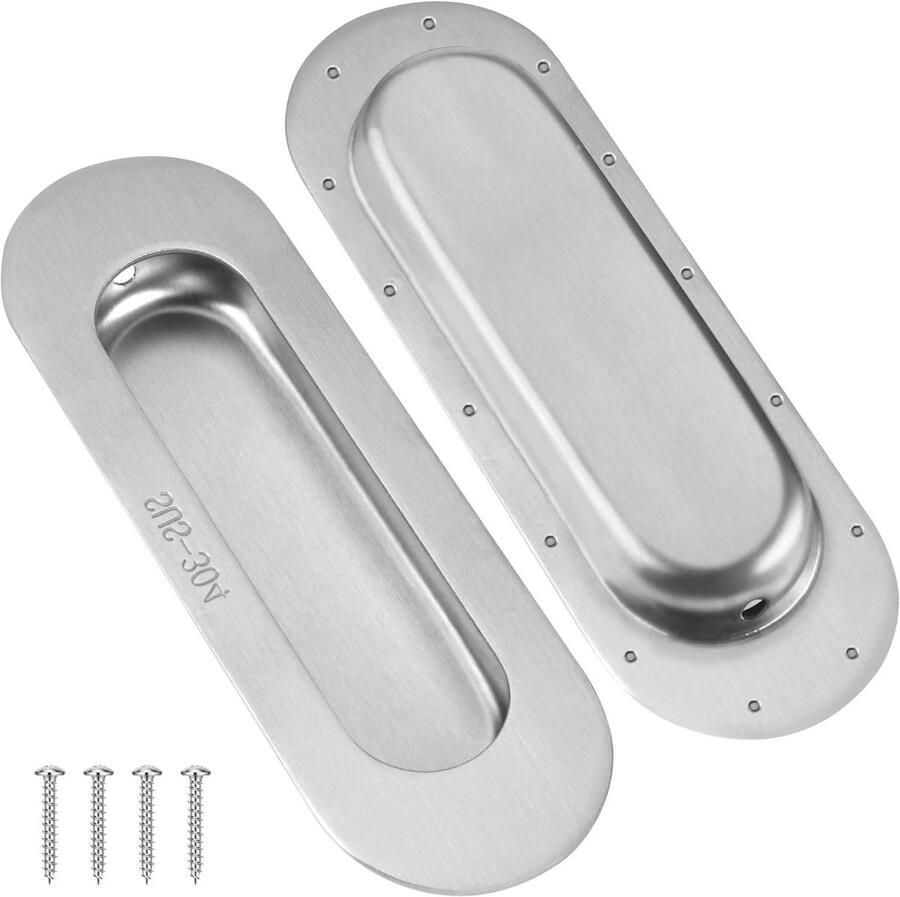 Inovra Plus Inbouwgrepen 2 stuks roestvrij staal ovaal verborgen handgrepen lade en kast moderne uitstraling