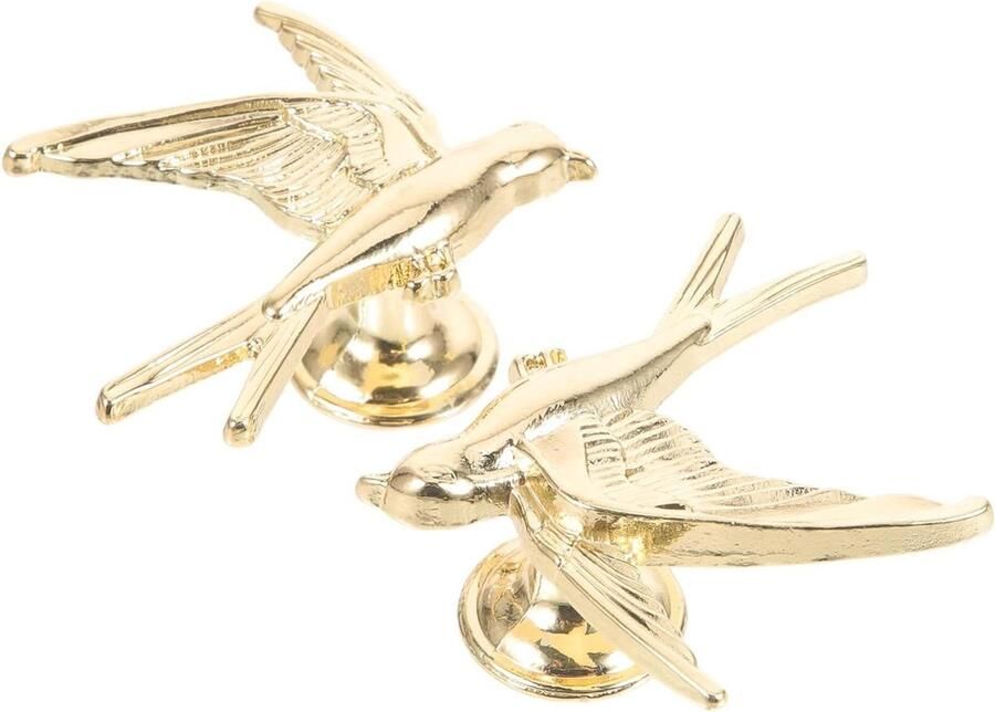 Inovra Plus Ladegreep 2 Stuks Zwaluw Design Gouden Kastgreep Vogel Deurklink Handvat Voor Kast en Garderobe Dier Motief Trekt Lade En Kast Gemakkelijk Open Thuis Decoratie