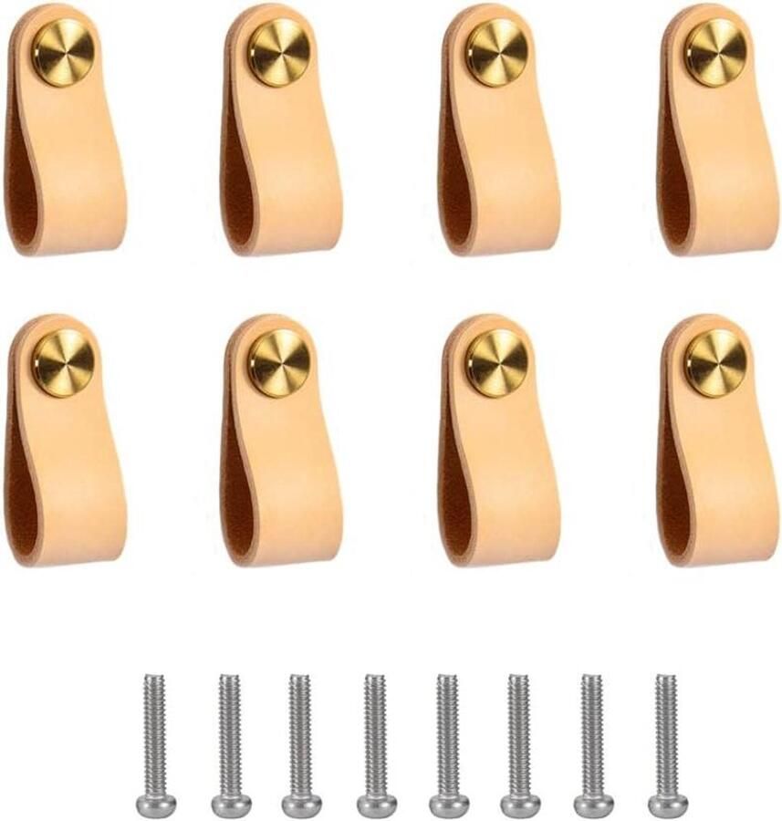 Inovra Plus Lederen Meubilair Handvat 8 Stuks Lederen Lade Trekt Kabinet Handvat Woondecoratie Accessoires Schroeven Inbegrepen