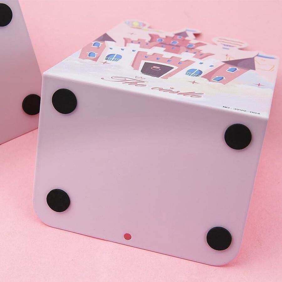 Inovra Plus Leuke Roze Kasteel Boekensteunen voor Kinderen Meisje Antislip Metalen Boek End Bureau Organizer Boekenplanken Divider Sprookjes Thema Verdikte IJzerconstructie Bibliotheek Accessoires Cartoon Ontwerp