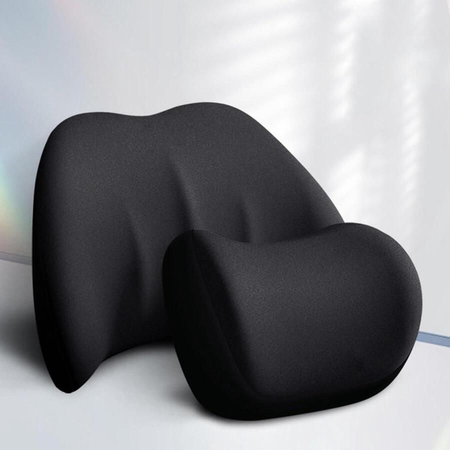 Inovra Plus Lumbale steunkussen ergonomische lendensteunkussenset met traagschuim voor pijnverlichting en comfort Ideaal voor bureaustoel autostoel en rolstoel