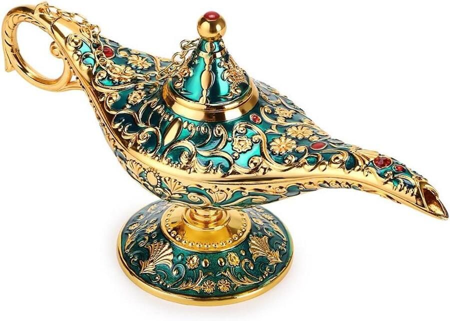 Inovra Plus Luxe Aladdin-design lamp met geschenkdoos en retro uitstraling voor tafeldecoratie Groen Magische sfeerverlichting