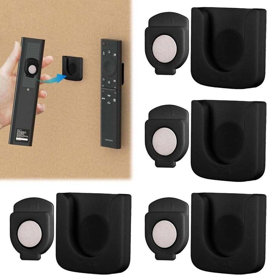 Inovra Plus Magnetische afstandsbedieninghouder set voor wandmontage Sterke magneetcontrollerhouder Universele wandorganizer voor thuiskantoor Geen boren nodig Set van 4 stuks