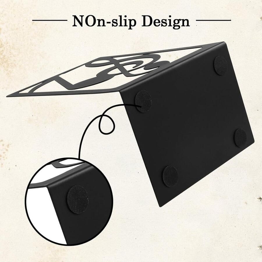 Inovra Plus Metalen boekensteunen voor muziekliefhebbers Zwart Antislip Bureauorganizer voor kinderen Hoge noot melodie Bibliotheek en school Creatief ontwerp IJzeren houder 1 paar