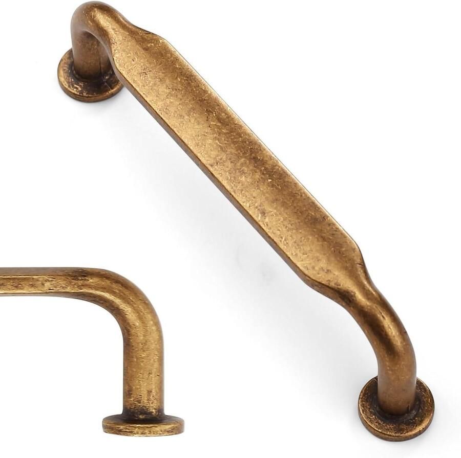 Inovra Plus Meubelgrepen 10 stuks antiek messing 128 mm gatafstand Ladegrepen Kastgrepen Keukenkasten en kledingkasten Duurzaam design Eenvoudige installatie
