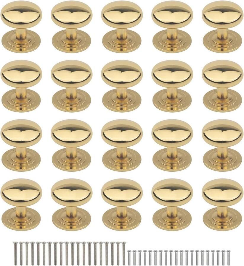 Inovra Plus Meubelhandvatten van Zinklegering in Gouden Kleur Set van 20 Stuks met Kabinet Knoppen. Perfect voor Lades