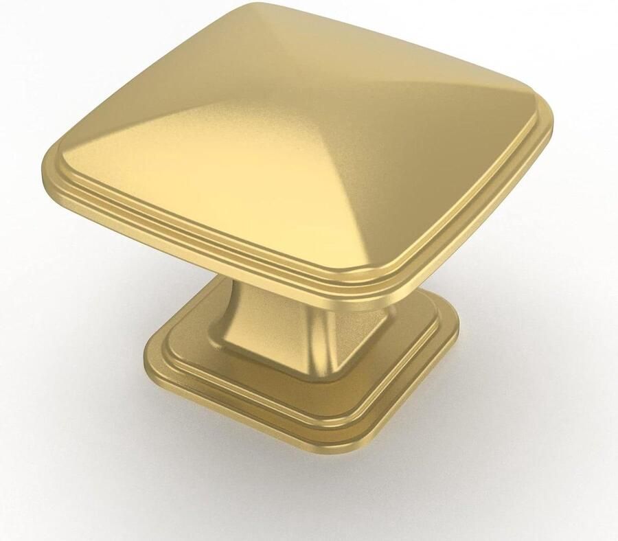 Inovra Plus Meubelknoppen Set van 12 Gouden Vierkante Knoppen voor Kasten en Dressoirs