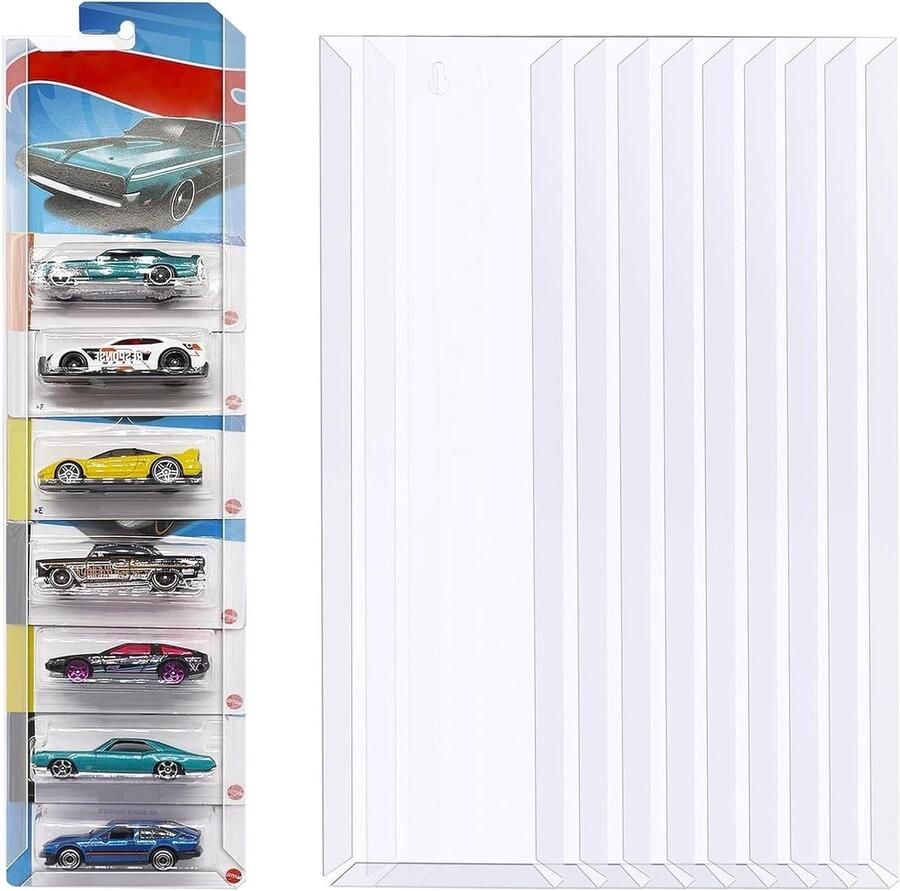 Inovra Plus Modelauto Vitrine voor wandmontage en opbergrek met zoekwoorden Organizer en Speelgoedauto Wandrek van 425 x 112 cm