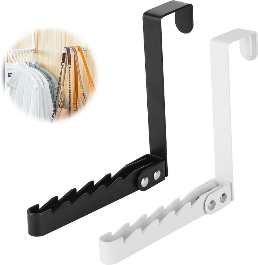 Inovra Plus Opvouwbare Deurhaken voor Kleding en Mantel 2 stuks Inklapbaar