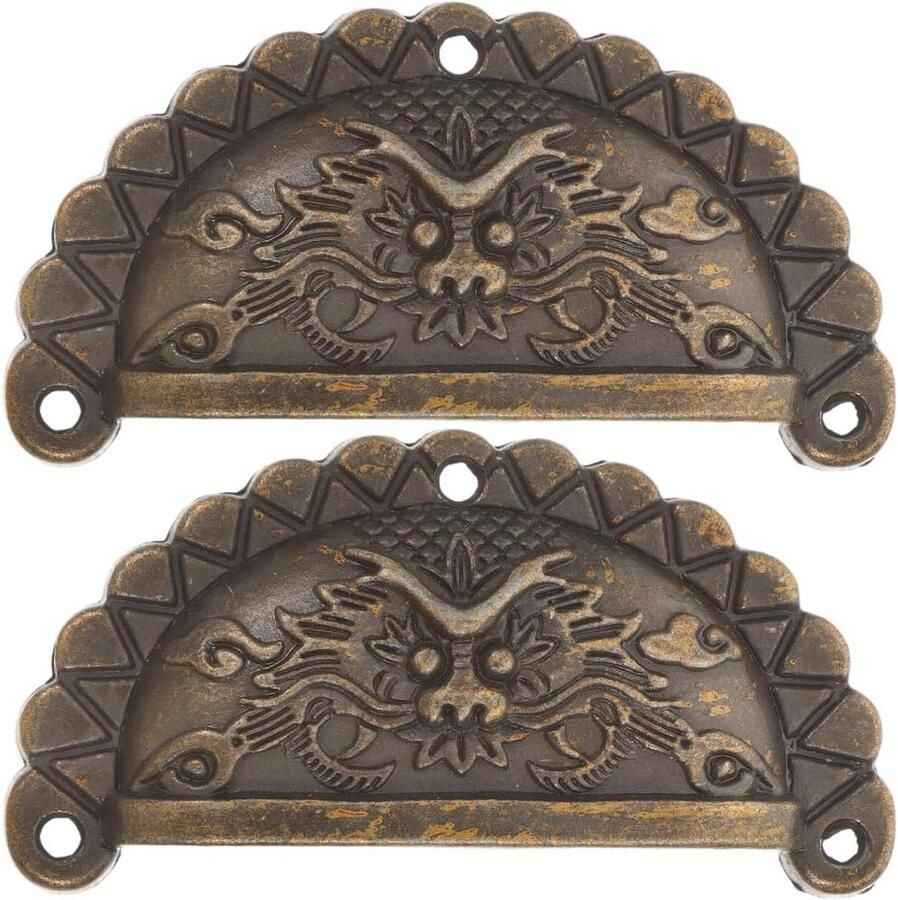 Inovra Plus Retro kastgrepen Leeuwenkop design Set van 2 stuks Kastdeurgrepen voor lades Meubelgrepen in vintage stijl