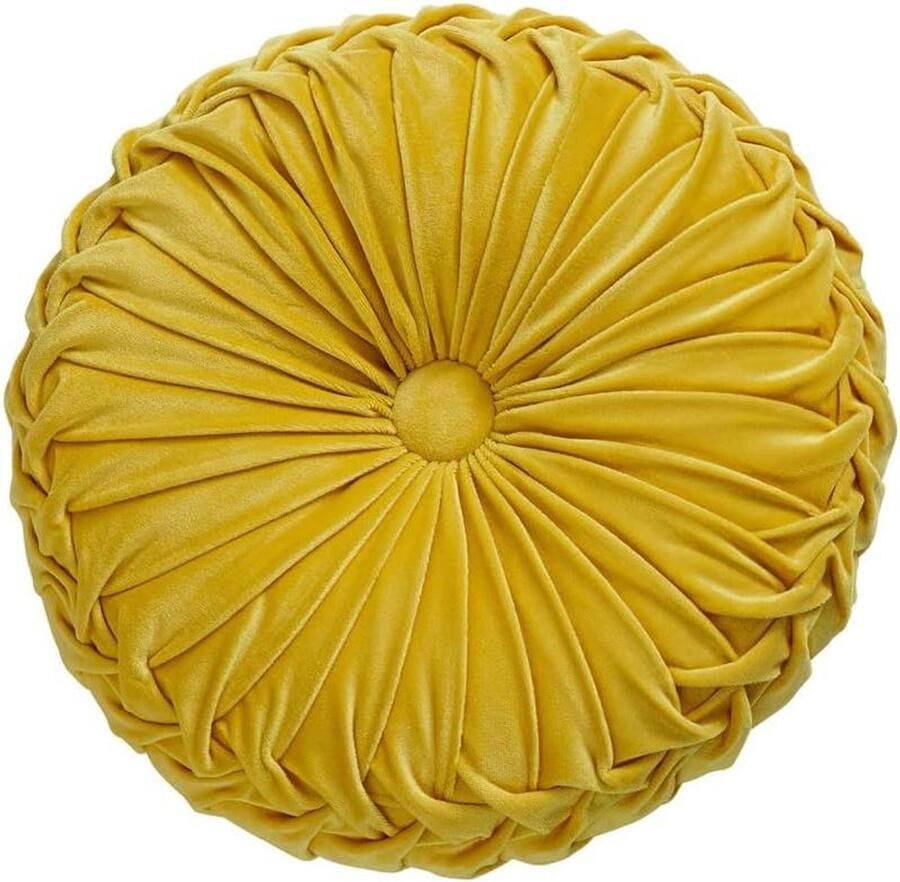 Allecto Plus Ronde Sofa Kussen Pure kleur fluwelen kussen Pompoen kussen Geschikt voor thuis Geel Decoratie voor bed en auto