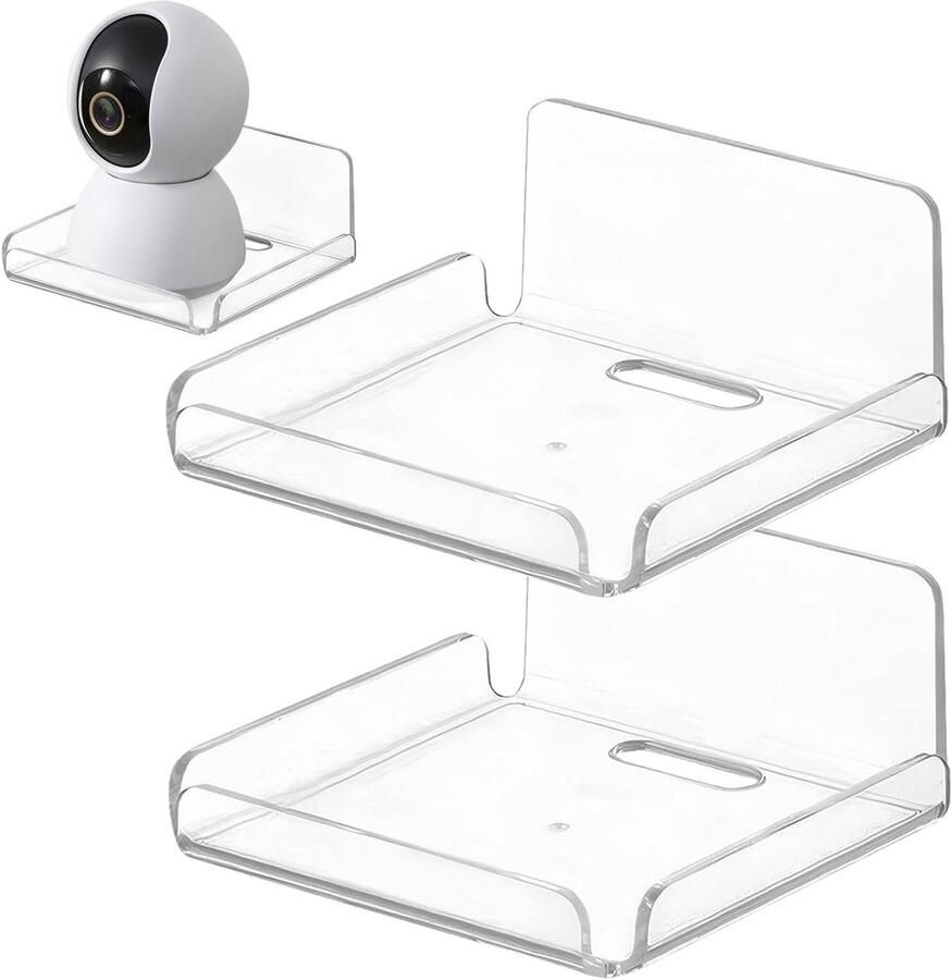 Inovra Plus Set van 2 transparante acryl wandplanken zonder gaten voor slaapkamer en woonkamer