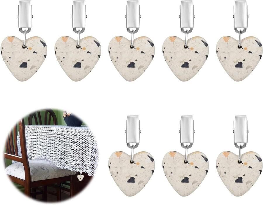 Inovra Plus Tafelkleedgewichten 8 stuks Natuursteen Weerbestendig Tuin Picknicks Party Keuken Restaurant