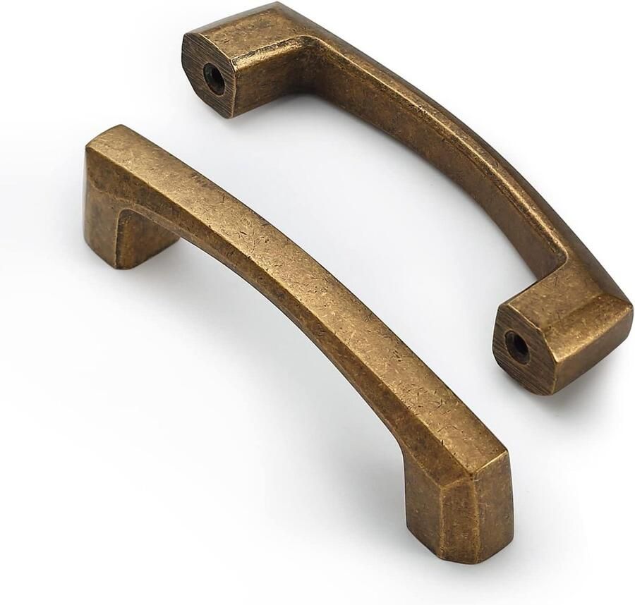 Inovra Plus Vintage kastgrepen 10 stuks antiek messing meubelgrepen 76 mm gatafstand deurgrepen keuken ladegrepen keukengrepen vintage handgrepen voor keukenkasten brons huisinrichting meubelaccessoires