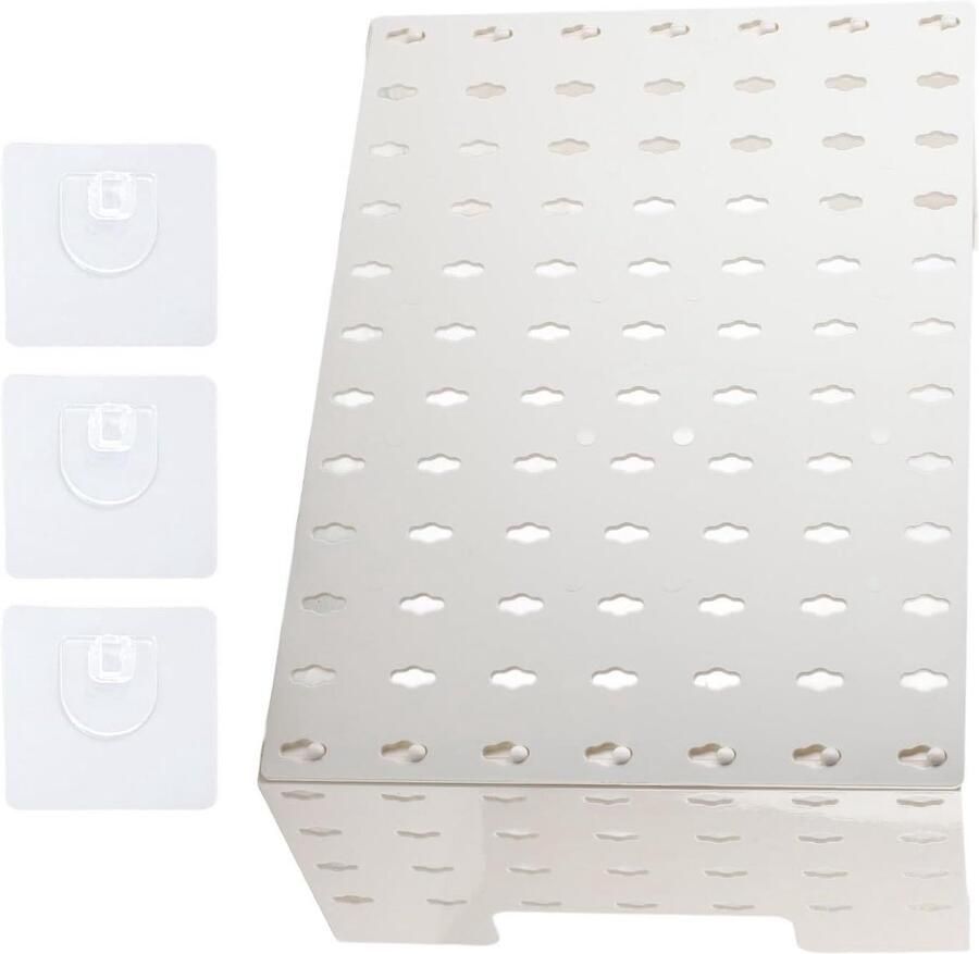 Inovra Plus Wandgemonteerd Pegboard met Zelfklevende Pads voor Multifunctionele Wandorganizer Modulair Ophangsysteem voor Accessoires ideaal als Opbergrek voor Gasboiler Pijpafdekking