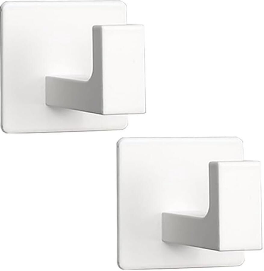 Towel Hooks for Clothes Cabinet Sponges Robe Hook Self Adhesive (No Drilling) Coat Hook voor Bathroom Kitchen Hotel Garage 304 Stainless Steel Door Hanger Wall Mounted 2 Pcs(White)
