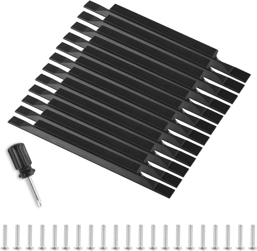 Inovra Plus Zwarte meubelgrepen 12 stuks 128 mm gatafstand Aluminium deurgrepen met schroeven Installatiegereedschap Meubels keuken woondecoratie